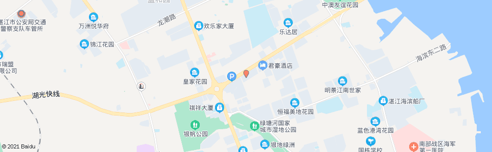 湛江皇冠假日酒店_公交站地图_湛江公交_妙搜公交查询2024