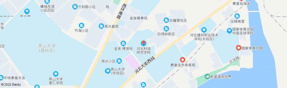 秦皇岛奥体中心(河北科技师范学院)_公交站地图_秦皇岛公交_妙搜公交查询2024