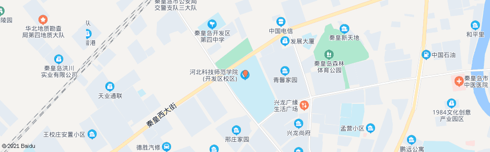 秦皇岛科技师院开发区校区(秦皇西大街)_公交站地图_秦皇岛公交_妙搜公交查询2024