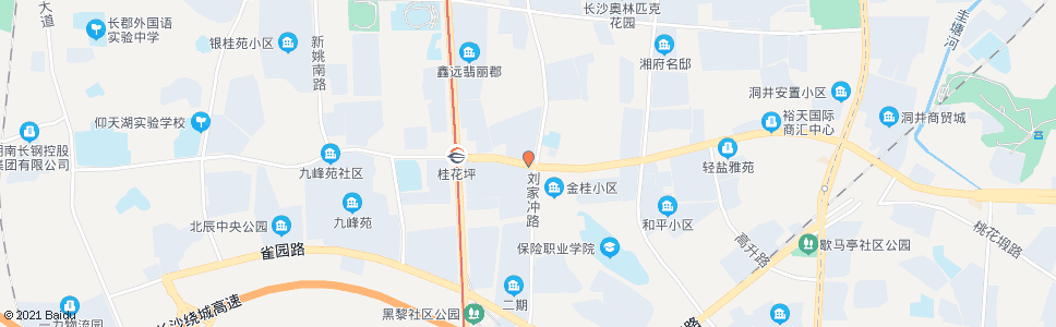 长沙时代阳光大道刘家冲路口_公交站地图_长沙公交_妙搜公交查询2024