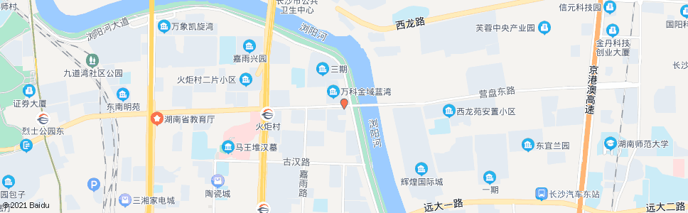 长沙营盘路浏阳河大桥西_公交站地图_长沙公交_妙搜公交查询2024