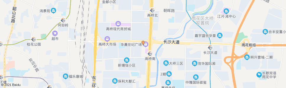 长沙友谊村(居然之家高桥店)_公交站地图_长沙公交_妙搜公交查询2024