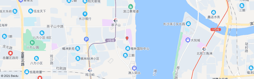 长沙滨江景观道含光路口_公交站地图_长沙公交_妙搜公交查询2024