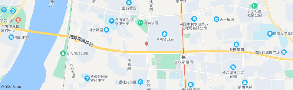 长沙新姚路湘府路口_公交站地图_长沙公交_妙搜公交查询2024