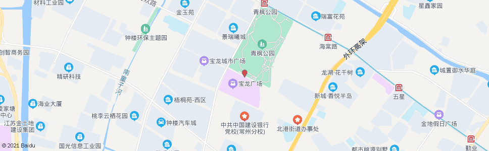 常州青枫公园南(宝龙城市广场)_公交站地图_常州公交_妙搜公交查询2024