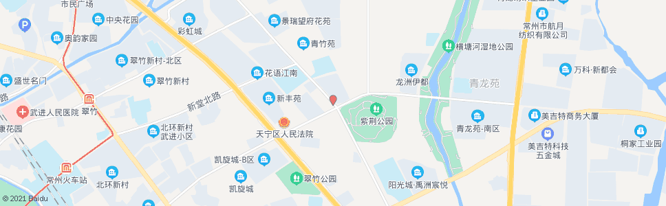 常州龙锦路竹林路(天宁区公安局)_公交站地图_常州公交_妙搜公交查询2024