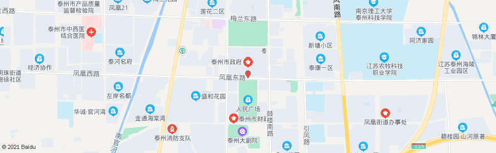 泰州市政府南门_公交站地图_泰州公交_妙搜公交查询2024