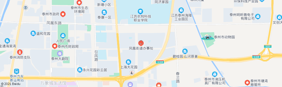 泰州凤凰路街道办事处_公交站地图_泰州公交_妙搜公交查询2024