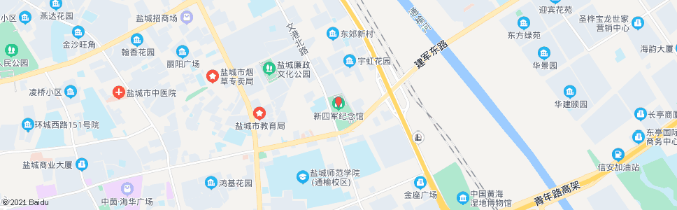 盐城新四军纪念馆_公交站地图_盐城公交_妙搜公交查询2024