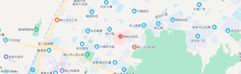 鞍山鞍钢长甸医院_公交站地图_鞍山公交_妙搜公交查询2024