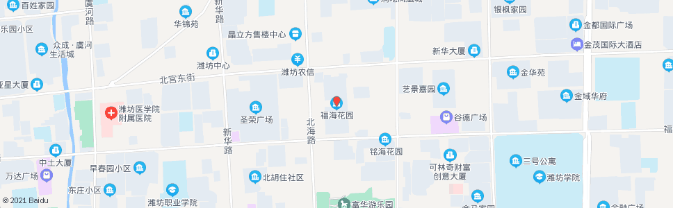 潍坊福海花园(建金商务酒店)_公交站地图_潍坊公交_妙搜公交查询2024