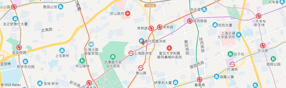 上海淮海中路乌鲁木齐中路_公交站地图_上海公交_妙搜公交查询2024