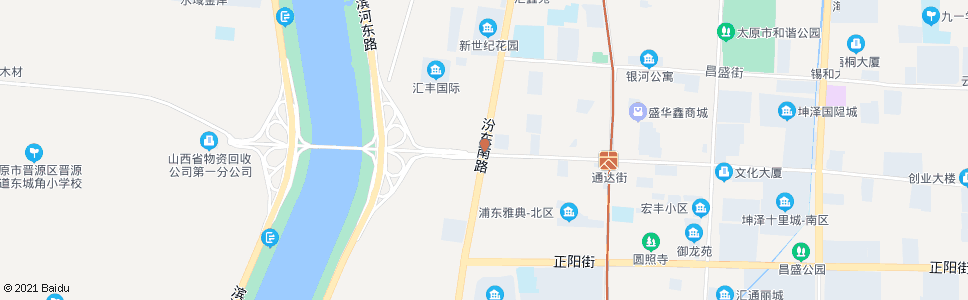 太原汾东南路通达街口_公交站地图_太原公交_妙搜公交查询2024