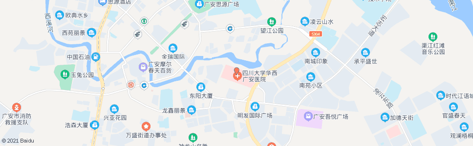 广安市人民医院后门_公交站地图_广安公交_妙搜公交查询2024