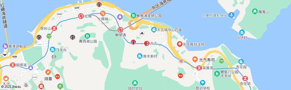 香港康山道(太古城吉之島)_巴士站地圖_香港巴士_妙搜巴士搜尋2024