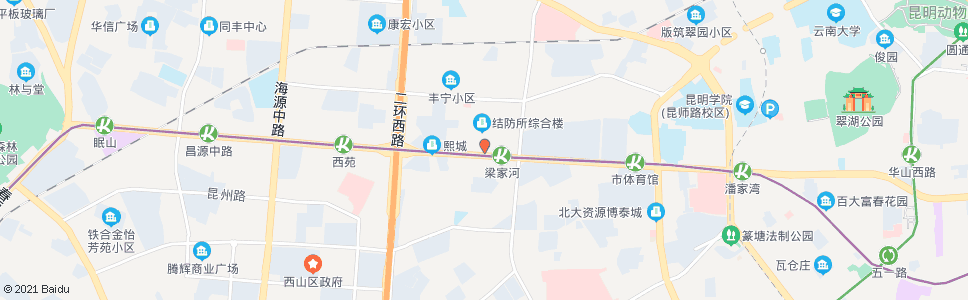 昆明梁家河车场(人民西路)_公交站地图_昆明公交_妙搜公交查询2024