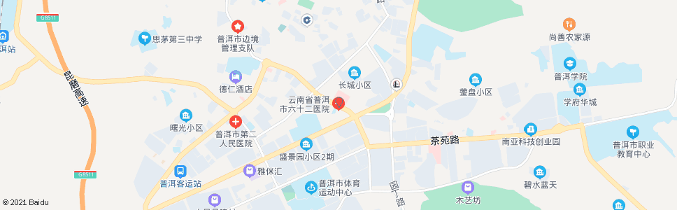 普洱六十二医院_公交站地图_普洱公交_妙搜公交查询2024