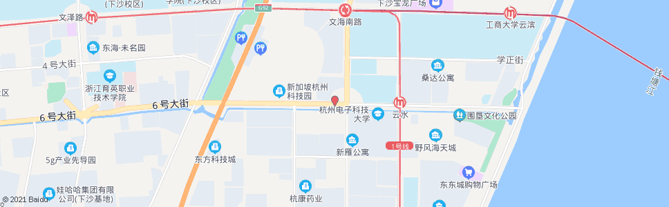 杭州六号大街二十三号路口_公交站地图_杭州公交_妙搜公交查询2024