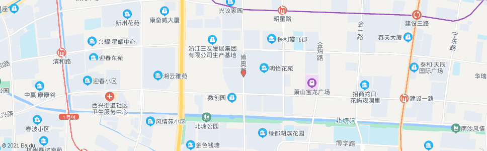 杭州博奥路建设二路口_公交站地图_杭州公交_妙搜公交查询2024